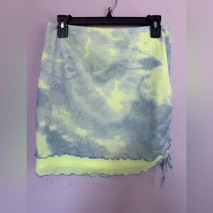 2 for $10 Neon Yellow & Light Blue Layered Mini Skirt